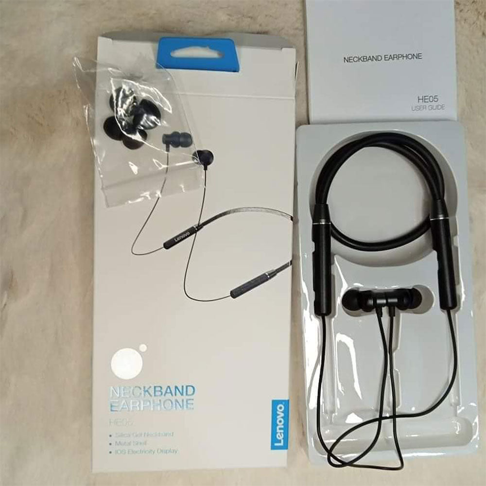 Shopcarts™ Lenovo HE05 Neckband 🎧 | Bluetooth 5.0 | 8H Playtime - Shopcarts